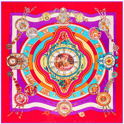 Mai Tong silk scarf New 130cm * 130cm Roman clock ladies imitation silk square scarf scarf scarf wholesale