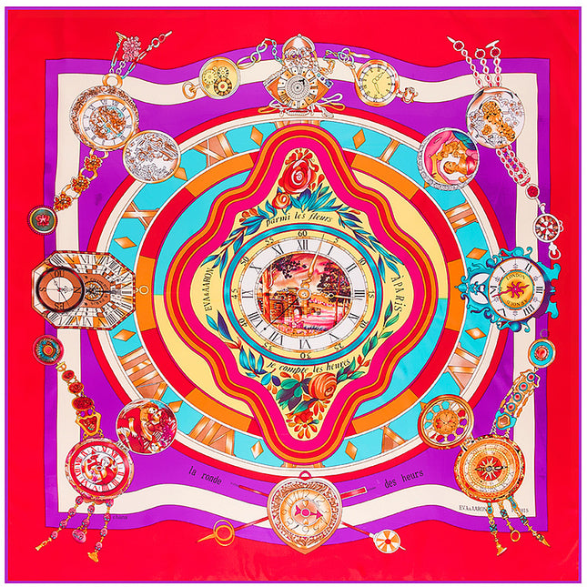 Mai Tong silk scarf New 130cm * 130cm Roman clock ladies imitation silk square scarf scarf scarf wholesale