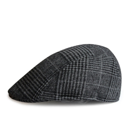 Factory hat wholesale simple Plaid warm full seal woolen beret autumn and winter men's and women's cap forward hat
