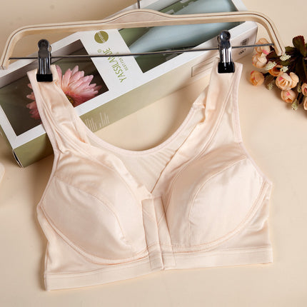 Special Cabinet silk bra front buckle nursing bra push up pregnant women vest bra without steel ring L-XXL