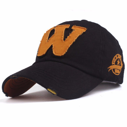 Foreign trade cowboy cap Korean W letters men and women baseball cap washed old sun hat face sun hat