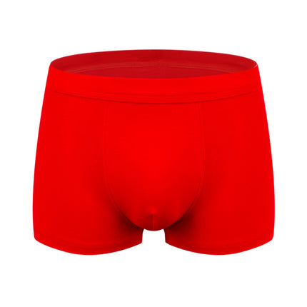 Men's cotton underwear plus size fat guy boxers breathable 3D seamless sexy youth cotton red boxers