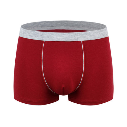 Men's cotton underwear plus size fat guy boxers breathable 3D seamless sexy youth cotton red boxers
