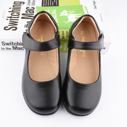 Girls' Leather shoes black and white performance chorus shoes primary and secondary school students' performance shoes Children's formal wear British dress shoes spring and autumn
