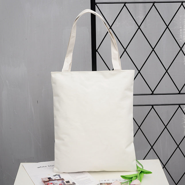 2022 New Fashion Printed Canvas Bag Korean Artistic Shopping Bag Solid Color Polyester Zipper Shoulder Handbag