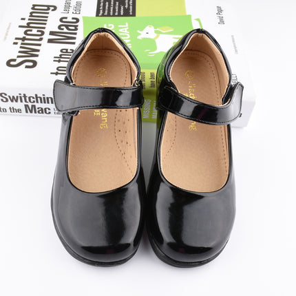 Girls' Leather shoes black and white performance chorus shoes primary and secondary school students' performance shoes Children's formal wear British dress shoes spring and autumn