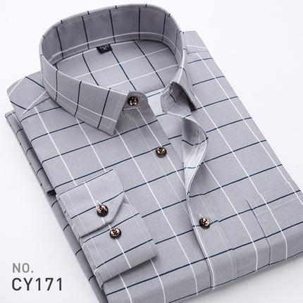 New Men's Printed Long-Sleeved Shirt, Korean Style Slim Fit, Youth Fashion, Casual and Versatile Shirt, Cross-Border Bestseller in Europe and America