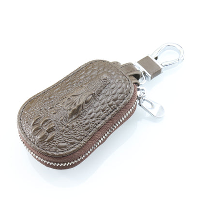 Crocodile pattern car key bag crocodile head car key bag head layer cowhide key bag protective cover unisex