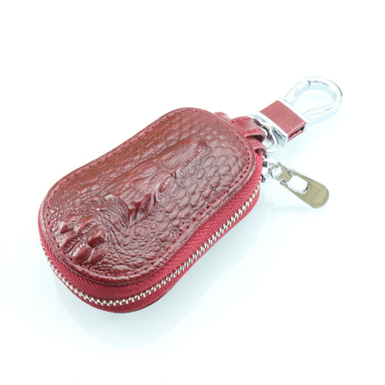 Crocodile pattern car key bag crocodile head car key bag head layer cowhide key bag protective cover unisex