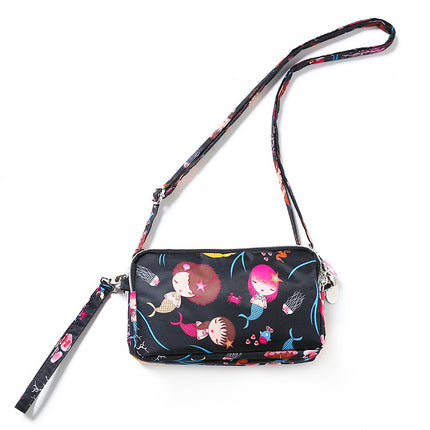 Mobile phone coin purse hand-held mini canvas bag women's bag Oxford cloth cartoon fabric bag wholesale