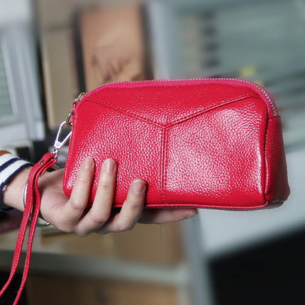 Factory direct fashion leather women's coin purse new Japanese and Korean large capacity mobile phone bag leather women's wallet