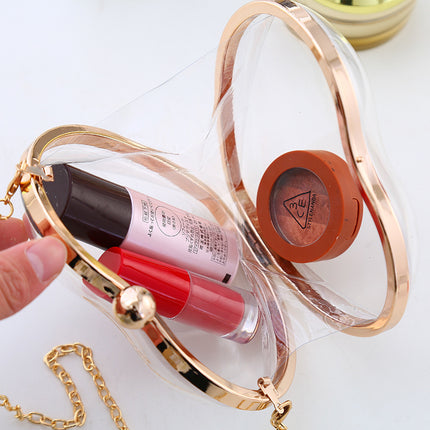 New European and American Acrylic Bag Mini Love Clutch Transparent Evening Bag