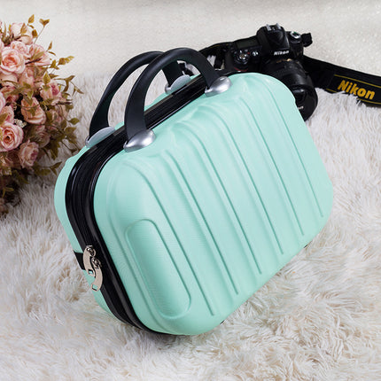 Custom logo 14 inch small handbag mini luggage suitcase storage bag portable case cosmetic bag