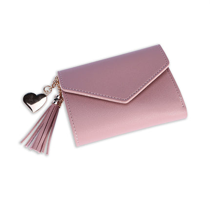 New Fashionable Small Wallet Women's Short Japanese and K-Style Cute Little Fresh Tassel Mini Student Ladies Wallet Wallet