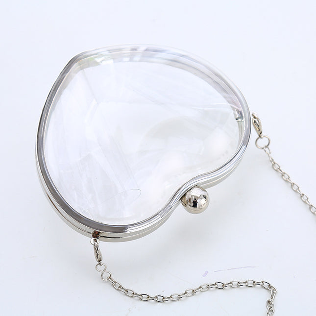 New European and American Acrylic Bag Mini Love Clutch Transparent Evening Bag