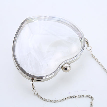 New European and American Acrylic Bag Mini Love Clutch Transparent Evening Bag
