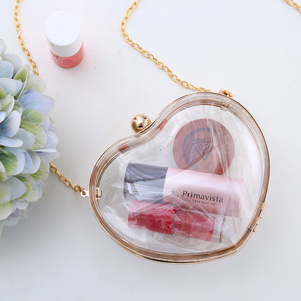 New European and American Acrylic Bag Mini Love Clutch Transparent Evening Bag