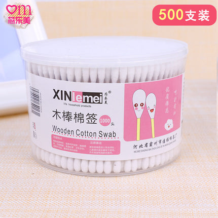 Cotton Swab Factory Disposable Cosmetic Cotton Swab Ear Cleaning Double-Ended Bamboo Stick Cotton Swab Bag Boxed Manufacturer Wholesale