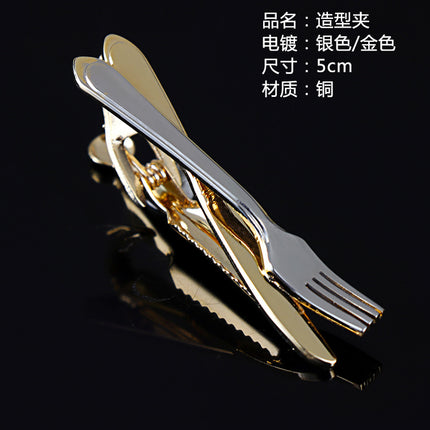 Fashion Personality Tableware Glasses Special Shape Men's Suit Tie Clip Creative Gift Fashion Features Tie Clip