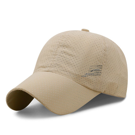 Quick-Drying Baseball Hat Men's Summer Outdoor Sports Sun Protection Breathable Hole Sun Hat Korean Style Casual Sunshade Peaked Cap