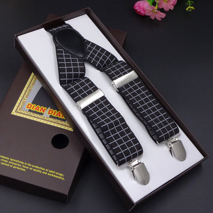 Factory direct men's strap three clip 3.5 jacquard strap 3.5*115cm three clip printing ribbon multicolor