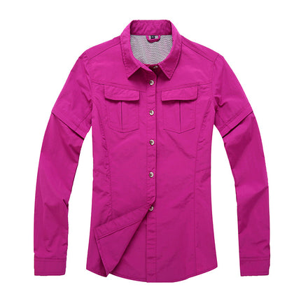 Outdoor Quick-Drying Clothes for Men and Women Couples, Breathable Quick-Drying Long-Sleeved Shirts, Removable Fishing and Travel Overalls
