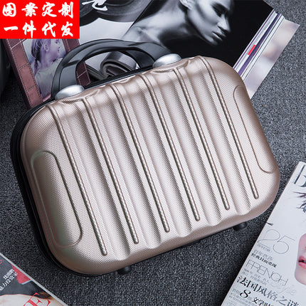 Custom logo 14 inch small handbag mini luggage suitcase storage bag portable case cosmetic bag