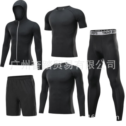 Men's Sports Sweatshirt Jacket Elastic Zipper Reflective Sports Running Fitness Clothes Tight Jacket Quick-drying Breathable Autumn and Winter