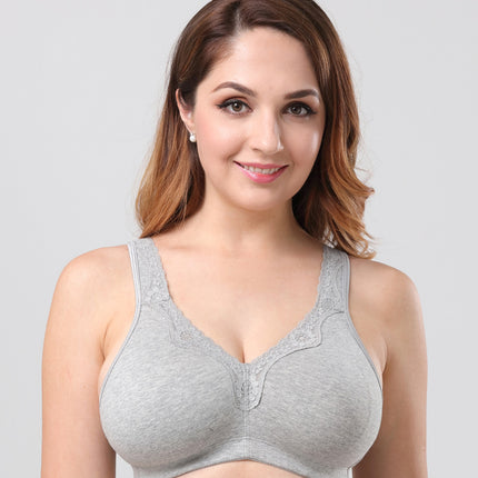 150kg Breathable Full-Cup Lace Trim Comfortable Plus-Size Bra for Large Busts, Makes Bust Look Smaller, Cross-Border European and American Lingerie, g Cup