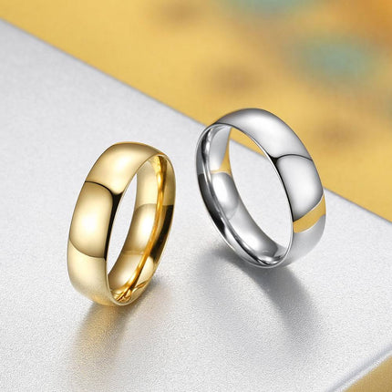 Korean hand jewelry wholesale men and women's personality titanium steel couple ring gold smooth simple ring king tail ring
