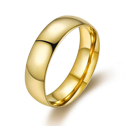 Korean hand jewelry wholesale men and women's personality titanium steel couple ring gold smooth simple ring king tail ring