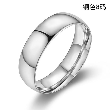 Korean hand jewelry wholesale men and women's personality titanium steel couple ring gold smooth simple ring king tail ring