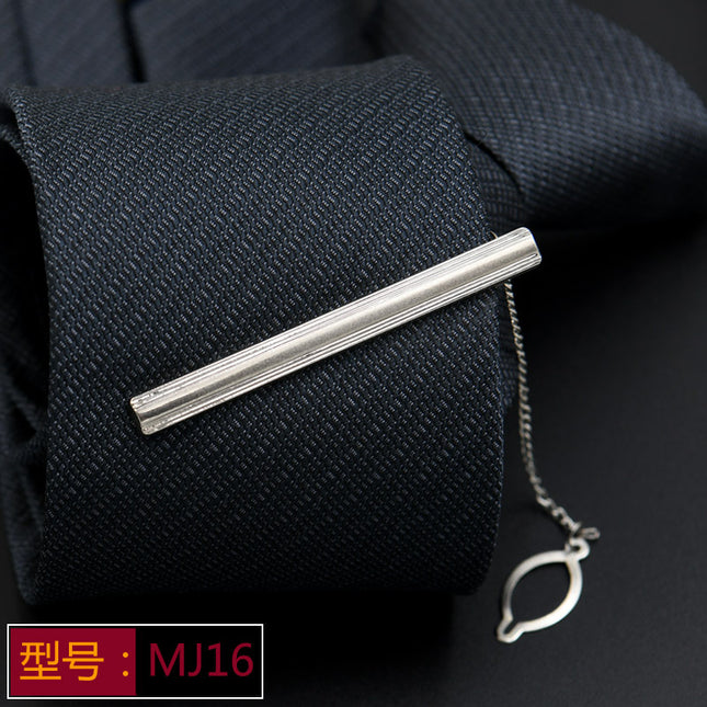 Men's Formal Silver Tie Clip Fashion Simple Boutique Business Tie Clip Professional Security Tie Clip Wholesale