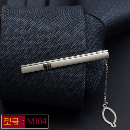 Men's Formal Silver Tie Clip Fashion Simple Boutique Business Tie Clip Professional Security Tie Clip Wholesale