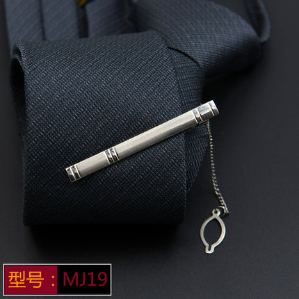 Men's Formal Silver Tie Clip Fashion Simple Boutique Business Tie Clip Professional Security Tie Clip Wholesale
