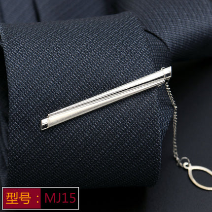 Men's Formal Silver Tie Clip Fashion Simple Boutique Business Tie Clip Professional Security Tie Clip Wholesale