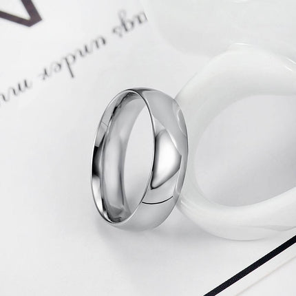 Korean hand jewelry wholesale men and women's personality titanium steel couple ring gold smooth simple ring king tail ring