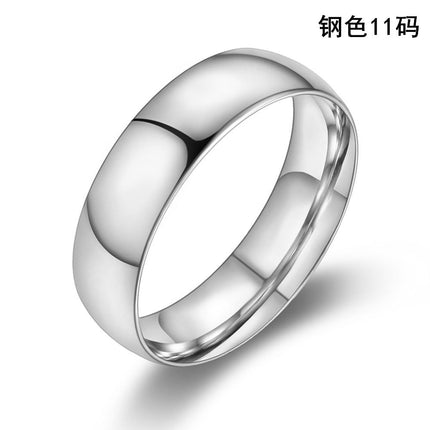 Korean hand jewelry wholesale men and women's personality titanium steel couple ring gold smooth simple ring king tail ring