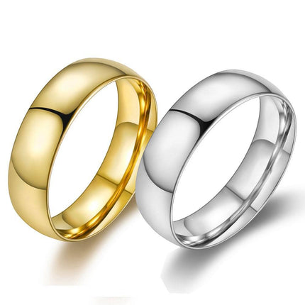 Korean hand jewelry wholesale men and women's personality titanium steel couple ring gold smooth simple ring king tail ring