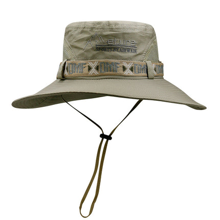 Hat Men's Summer Big Brim Fisherman Hat Outdoor Sunscreen Sun Hat Men's and Women's Beach Mountaineering Fishing Hat