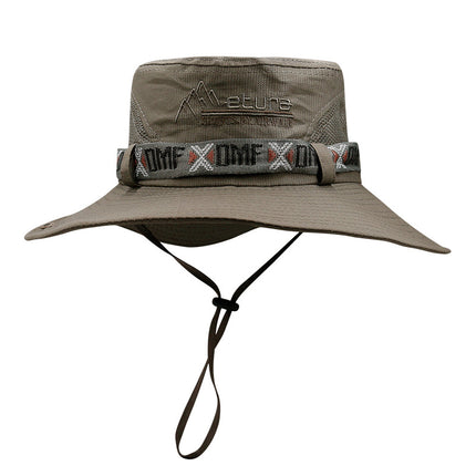 Hat Men's Summer Big Brim Fisherman Hat Outdoor Sunscreen Sun Hat Men's and Women's Beach Mountaineering Fishing Hat