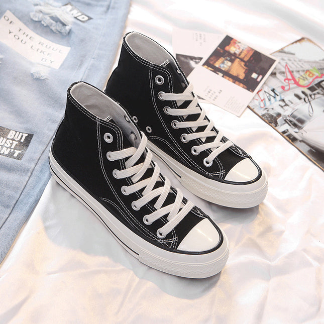 Spring 2024 New Classic Korean Canvas Shoes Women's Trendy All-match Student Classic High-top Board Shoes Couple's Casual Shoes