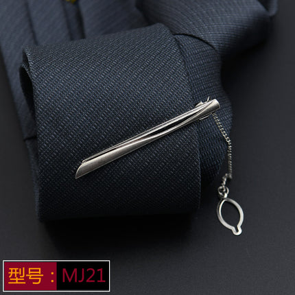 Men's Formal Silver Tie Clip Fashion Simple Boutique Business Tie Clip Professional Security Tie Clip Wholesale