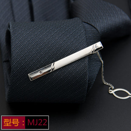 Men's Formal Silver Tie Clip Fashion Simple Boutique Business Tie Clip Professional Security Tie Clip Wholesale