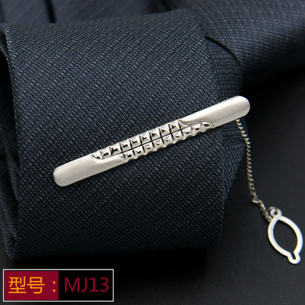 Men's Formal Silver Tie Clip Fashion Simple Boutique Business Tie Clip Professional Security Tie Clip Wholesale