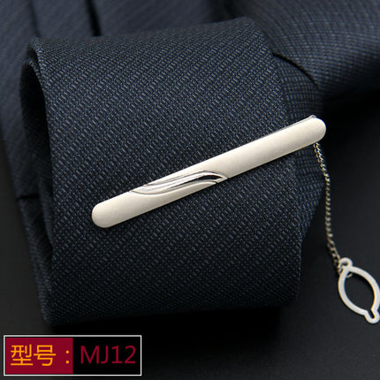 Men's Formal Silver Tie Clip Fashion Simple Boutique Business Tie Clip Professional Security Tie Clip Wholesale