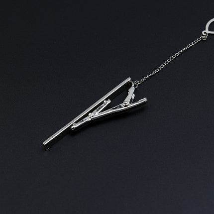 Men's Formal Silver Tie Clip Fashion Simple Boutique Business Tie Clip Professional Security Tie Clip Wholesale