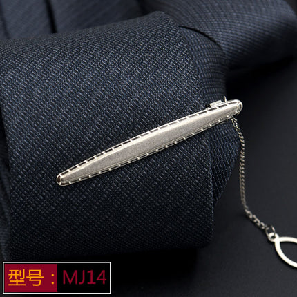 Men's Formal Silver Tie Clip Fashion Simple Boutique Business Tie Clip Professional Security Tie Clip Wholesale