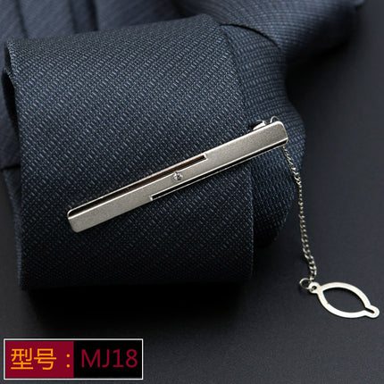Men's Formal Silver Tie Clip Fashion Simple Boutique Business Tie Clip Professional Security Tie Clip Wholesale