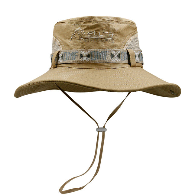 Hat Men's Summer Big Brim Fisherman Hat Outdoor Sunscreen Sun Hat Men's and Women's Beach Mountaineering Fishing Hat